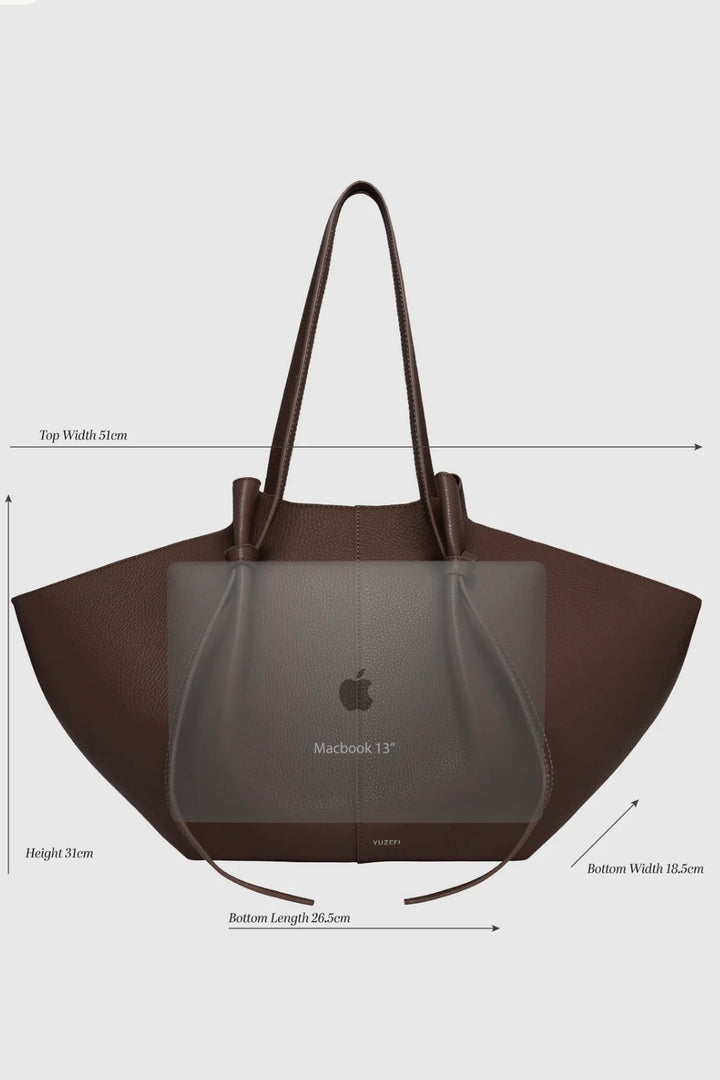 Yuzefi - Large Mochi Angora Pebble Grained Leather