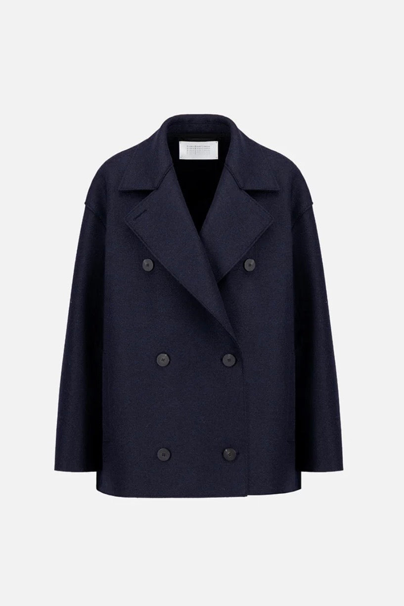 Harris Wharf London - Woman oversized peacoat pressed wool