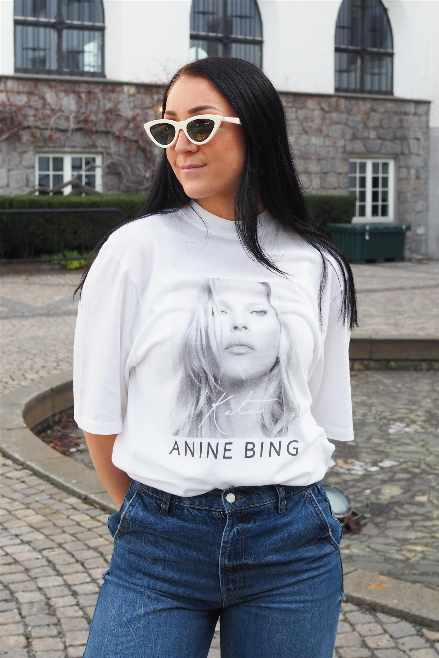 Anine Bing Avi Kate Moss Graphic Cotton T-Shirt - M | Coggles