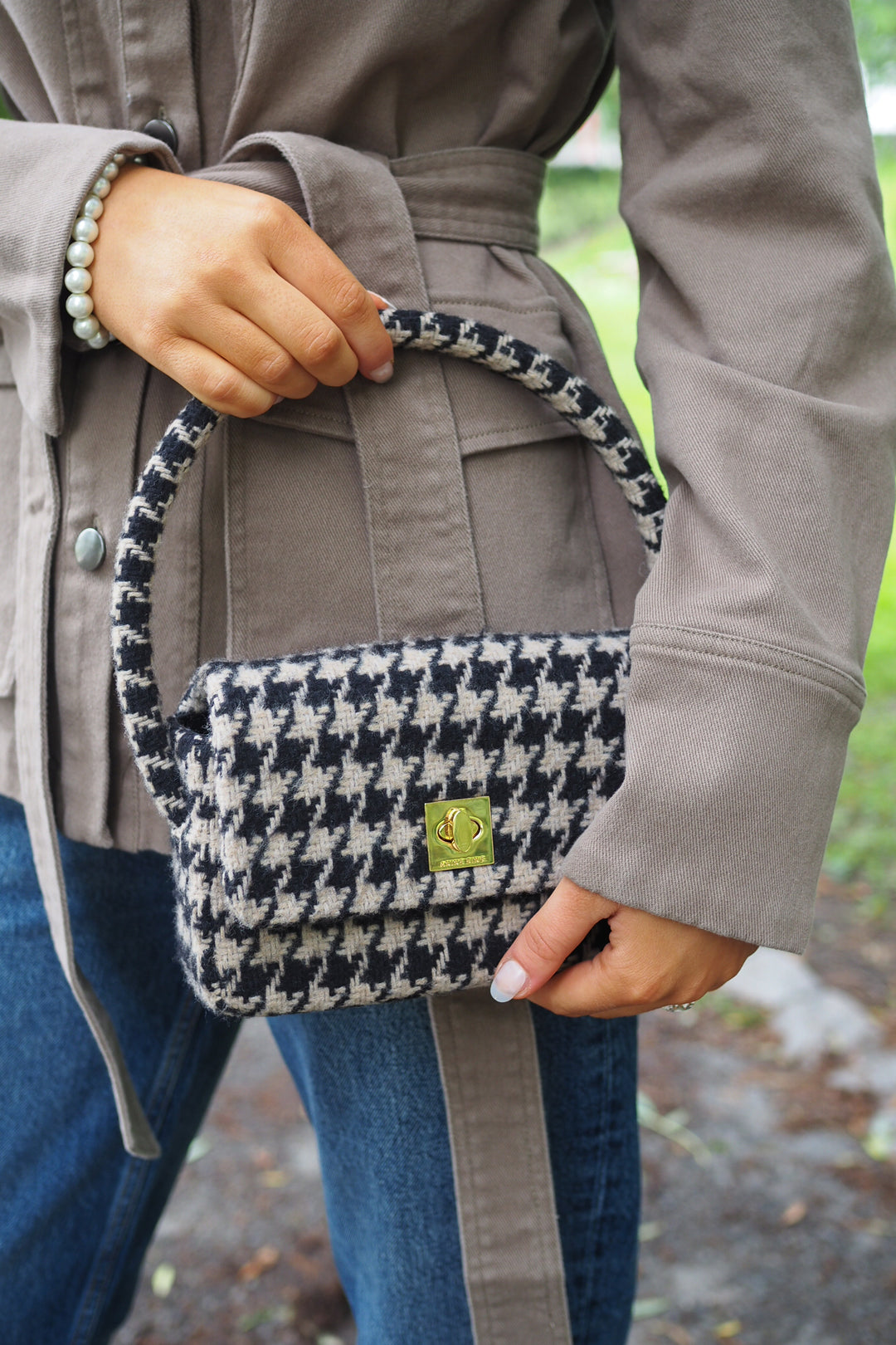 ANINE BING Nico Bag - Houndstooth