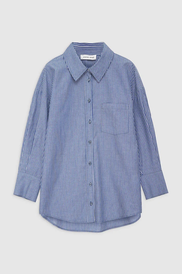 Anine Bing - Mika Shirt blue and white
