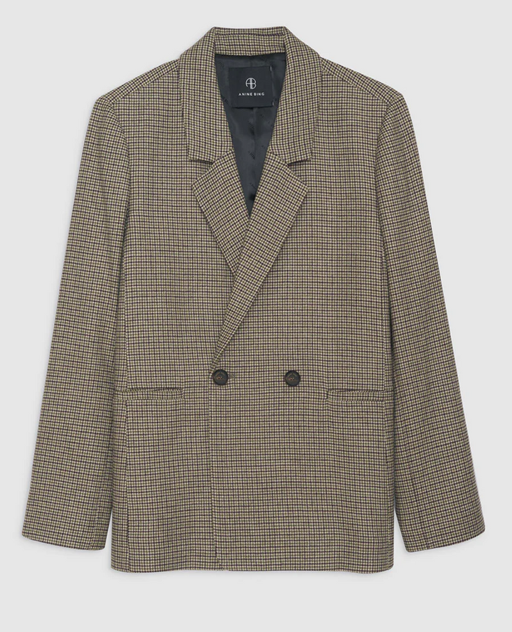 Anine Bing Madeleine Blazer - Mini Houndstooth