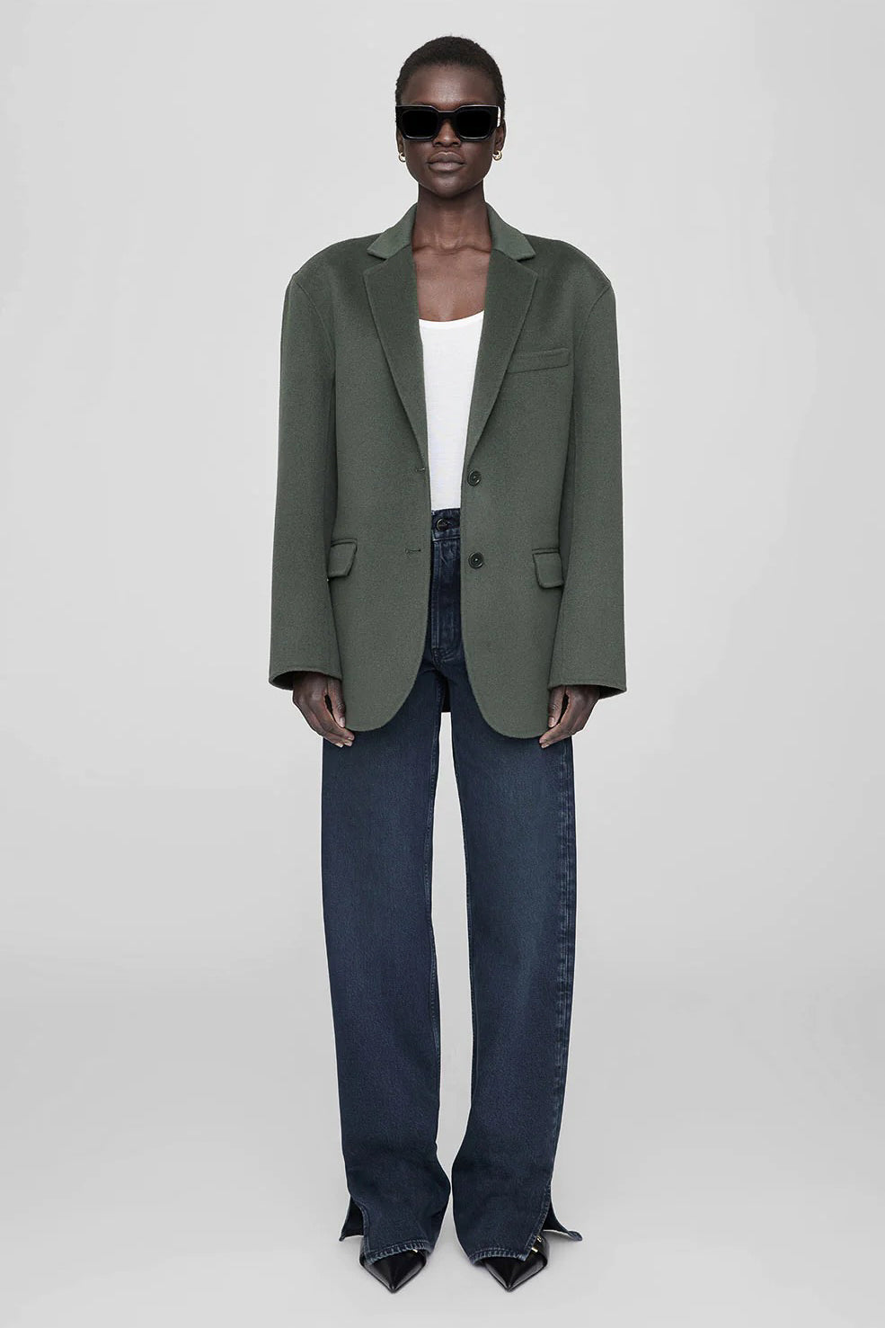 Anine Bing - Quinn olive cashmere