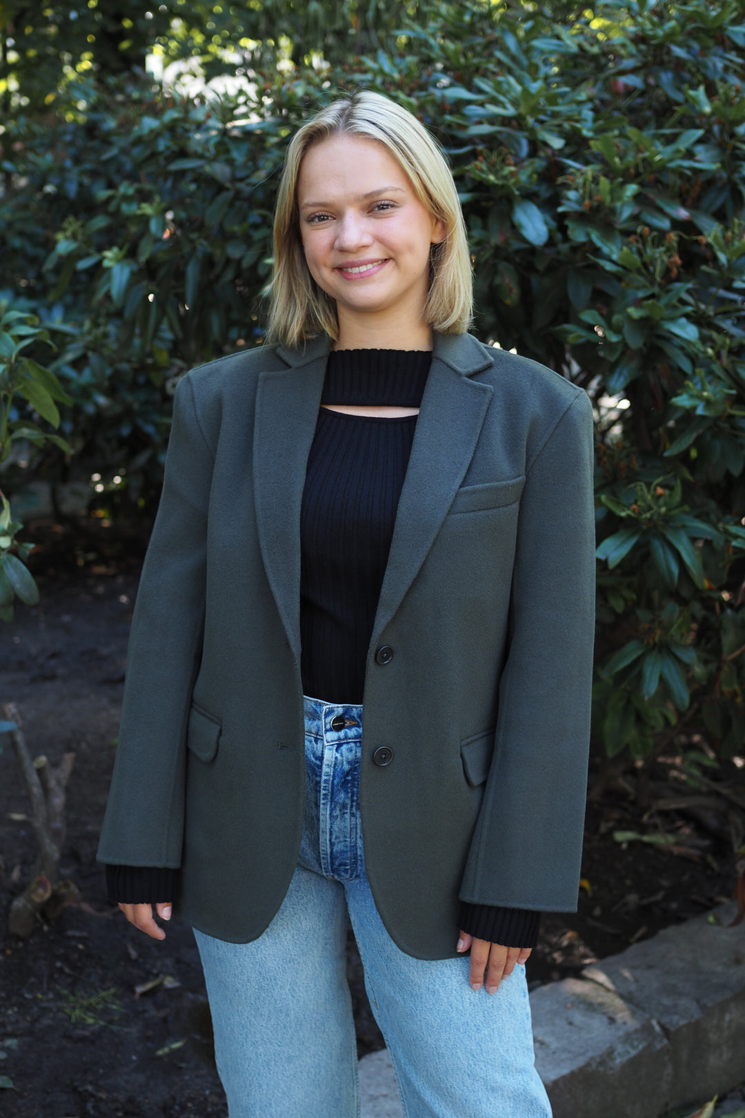 Anine Bing - Quinn olive cashmere