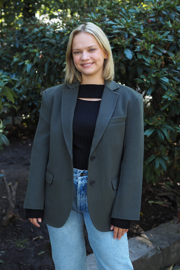 Anine Bing - Quinn olive cashmere