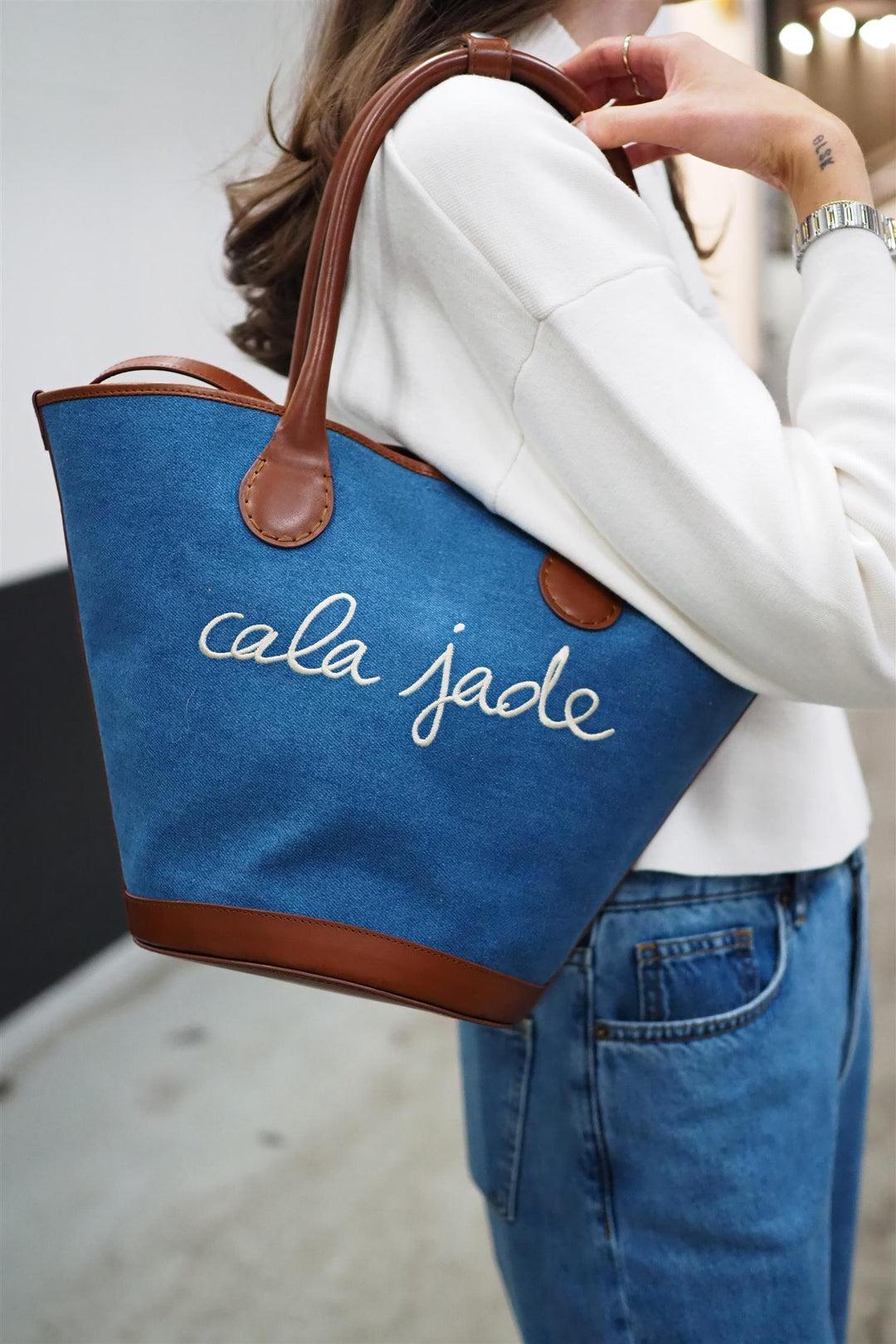 Cala Jade - Sandhi Blue Jeans Tote Bag