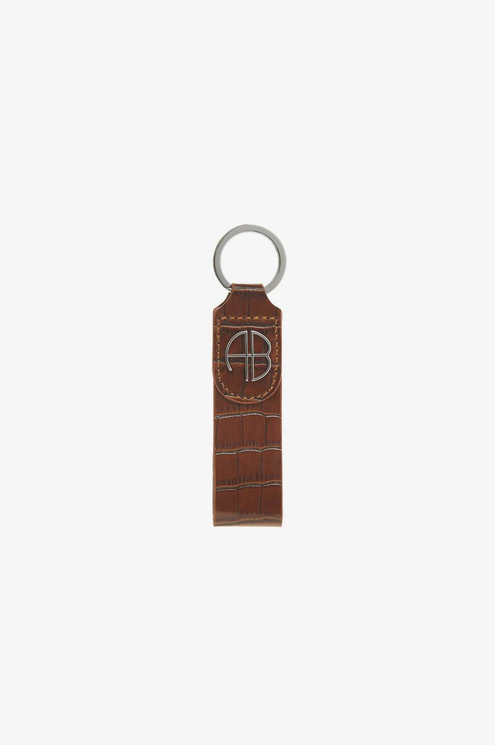 Anine Bing Key Chain Brown Croco