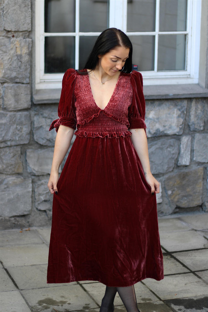 Sea NY - Mayde Velvet Smocked Dress