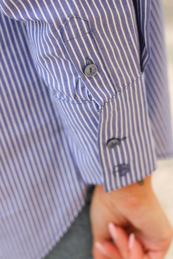 Anine Bing - Mika Shirt blue and white
