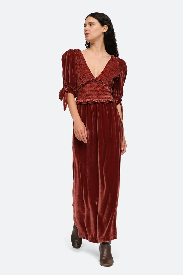 Sea NY - Mayde Velvet Smocked Dress