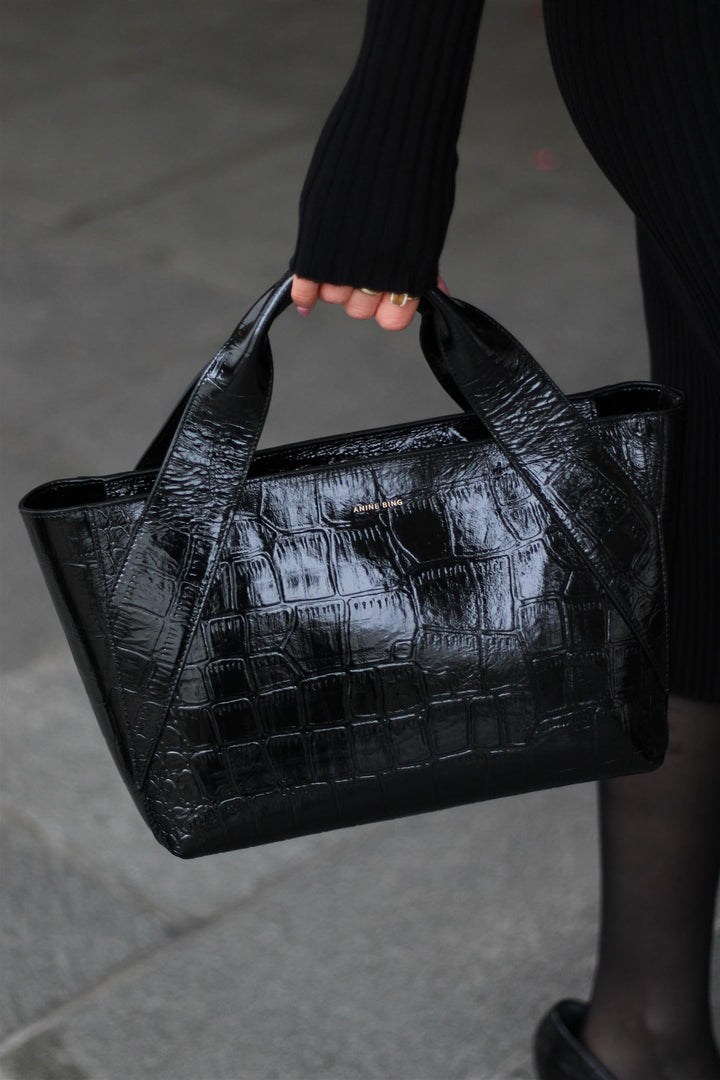 Anine Bing - Maya Tote Black Embossed